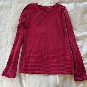 Red Striped Long Sleeve Shirt carve designs size small women’s
